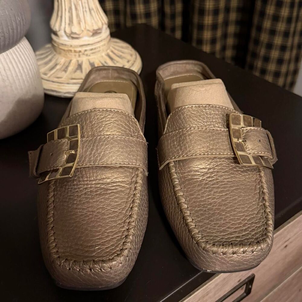 Bella-vita Women's Brown and Gold Loafers